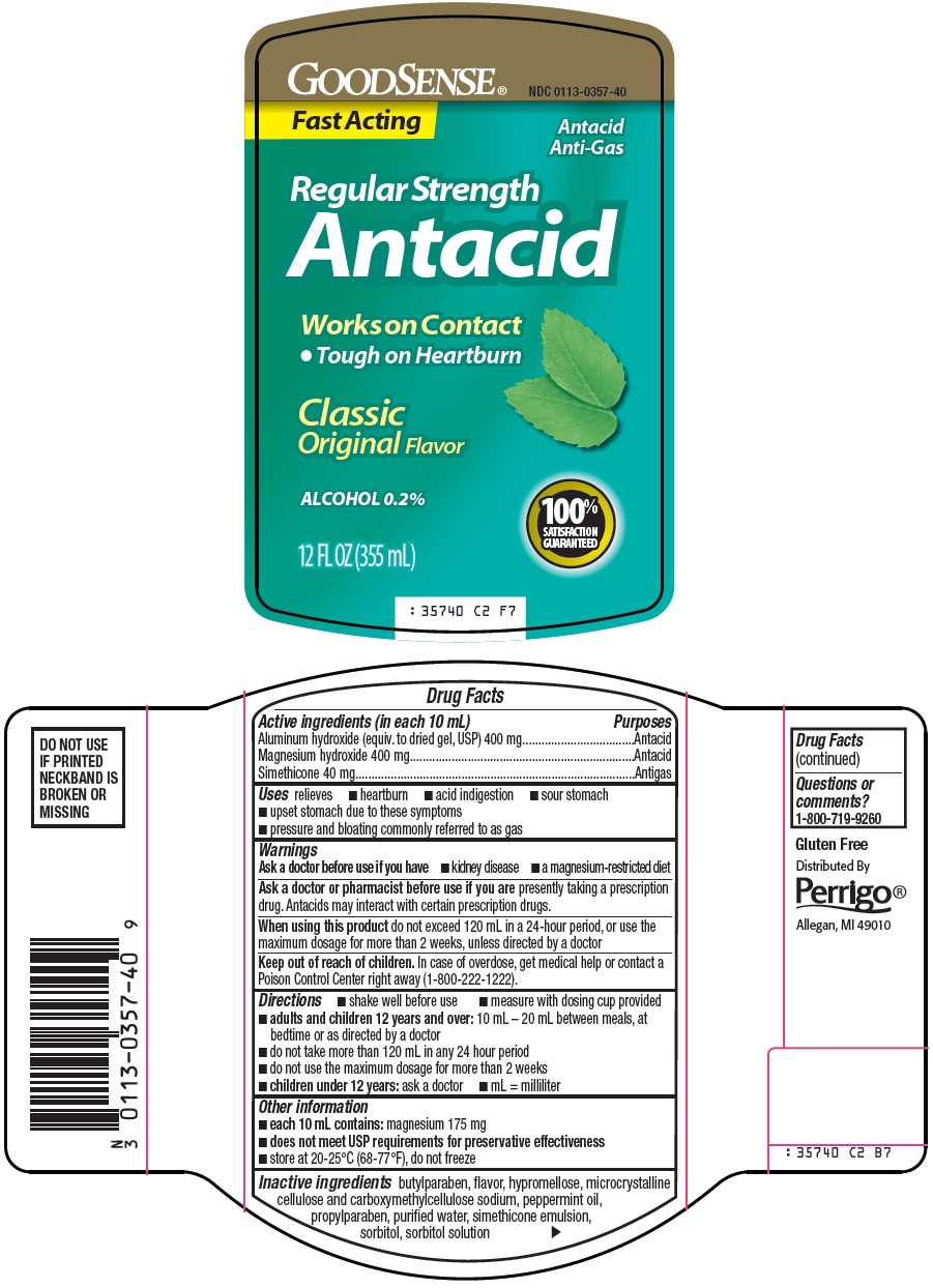 NDC 01130357 Good Sense Antacid Regular Strength Aluminum Hydroxide